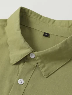 Men's Shirt Cotton Linen Shirt Summer Shirt Beach Wear Button Up Shirt Plain Vacation Curise Black White Pink Navy Blue Long Sleeve Lapel Spring & Summer Clothing Apparel