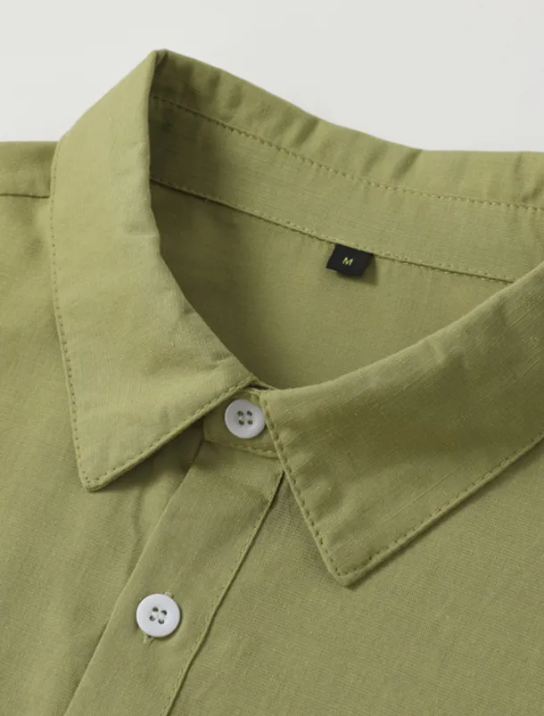 Men's Shirt Cotton Linen Shirt Summer Shirt Beach Wear Button Up Shirt Plain Vacation Curise Black White Pink Navy Blue Long Sleeve Lapel Spring & Summer Clothing Apparel