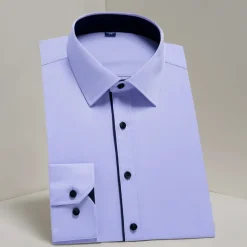 Men's Shirt Dress Shirt Button Up Shirt Plain Wedding Party White Light Green Pink Blue Long Sleeve Lapel Spring Fall Clothing Apparel Pocket