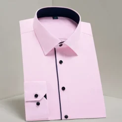 Men's Shirt Dress Shirt Button Up Shirt Plain Wedding Party White Light Green Pink Blue Long Sleeve Lapel Spring Fall Clothing Apparel Pocket