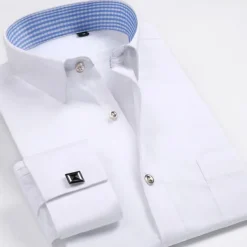 Men's Shirt Dress Shirt French Cuff Shirt Blue Yellow Pink Purple Long Sleeve Collar Wedding Business Smart Casual Clothing Apparel