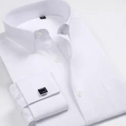 Men's Shirt Dress Shirt French Cuff Shirt Blue Yellow Pink Purple Long Sleeve Collar Wedding Business Smart Casual Clothing Apparel