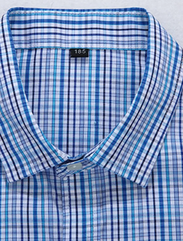 Men's Shirt Dress Shirt Plaid Office & Career Wedding Party Light Pink Light Blue Pink Dark Pink Short Sleeve Lapel Summer Clothing Apparel