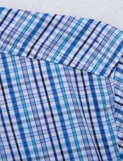 Men's Shirt Dress Shirt Plaid Office & Career Wedding Party Light Pink Light Blue Pink Dark Pink Short Sleeve Lapel Summer Clothing Apparel