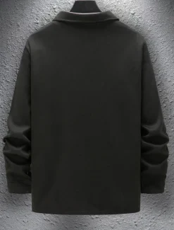 Men's Shirt Jacket Overshirts Transition Jacket Daily Lightweight Pocket Spring Plain Classic Lapel Regular Black Yellow Navy Blue Green Jacket