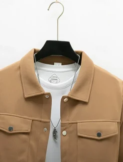 Men's Shirt Jacket Overshirts Transition Jacket Daily Lightweight Pocket Spring Plain Classic Lapel Regular Black Yellow Navy Blue Green Jacket