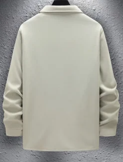 Men's Shirt Jacket Overshirts Transition Jacket Daily Lightweight Pocket Spring Plain Classic Lapel Regular Black Yellow Navy Blue Green Jacket