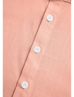 Men's Shirt Linen Shirt Band Collar Shirt Popover Shirt Summer Shirt Beach Wear Plain Vacation Casual Black White Yellow Pink Short Sleeve Henley Summer Clothing Apparel