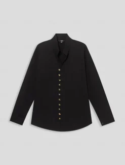 Men's Shirt Linen Shirt Beach Shirt Button Up Shirt Plain Casual Daily Black White Pink Orange Long Sleeve Band Collar Spring & Summer Clothing Apparel