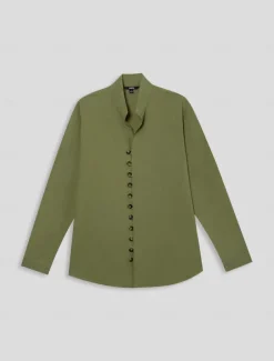 Men's Shirt Linen Shirt Beach Shirt Button Up Shirt Plain Casual Daily Black White Pink Orange Long Sleeve Band Collar Spring & Summer Clothing Apparel