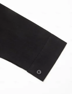 Men's Shirt Linen Shirt Beach Shirt Button Up Shirt Plain Casual Daily Black White Pink Orange Long Sleeve Band Collar Spring & Summer Clothing Apparel