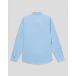 Men's Shirt Linen Shirt Blue Long Sleeve Solid Color Fold-over Collar Spring & Summer Street Daily Clothing Apparel