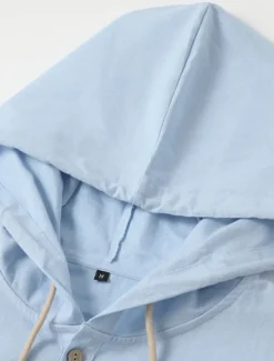 Men's Shirt Linen Shirt Calico Shirt Beach Wear Button Up Shirt Hooded Shirt Plain Casual Daily Black White Blue Green Long Sleeve Hooded Spring & Summer Clothing Apparel Buttons