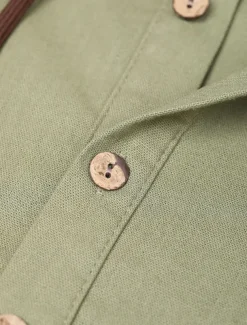 Men's Shirt Linen Shirt Calico Shirt Hooded Shirt Stripes Casual Daily White Blue Brown Green Long Sleeve Hooded Spring & Summer Clothing Apparel