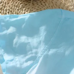 Men's Shirt Linen Shirt Cotton Linen Shirt Chinese Collar Shirt Mandarin Collar Shirt Summer Shirt Gradient Vacation Street Yellow Orange Green Light Blue Short Sleeve Grandad Collar Summer Clothing