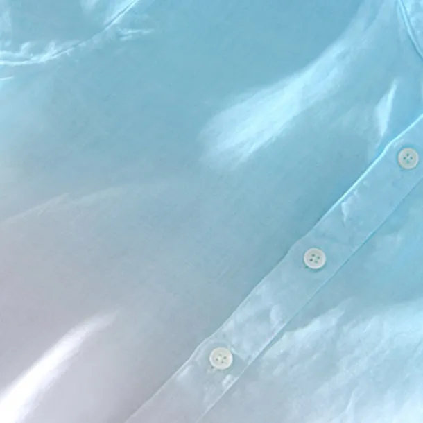 Men's Shirt Linen Shirt Cotton Linen Shirt Chinese Collar Shirt Mandarin Collar Shirt Summer Shirt Gradient Vacation Street Yellow Orange Green Light Blue Short Sleeve Grandad Collar Summer Clothing