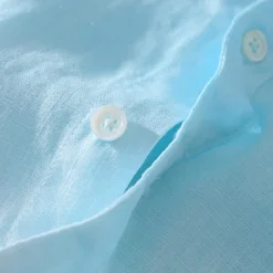 Men's Shirt Linen Shirt Cotton Linen Shirt Chinese Collar Shirt Mandarin Collar Shirt Summer Shirt Gradient Vacation Street Yellow Orange Green Light Blue Short Sleeve Grandad Collar Summer Clothing