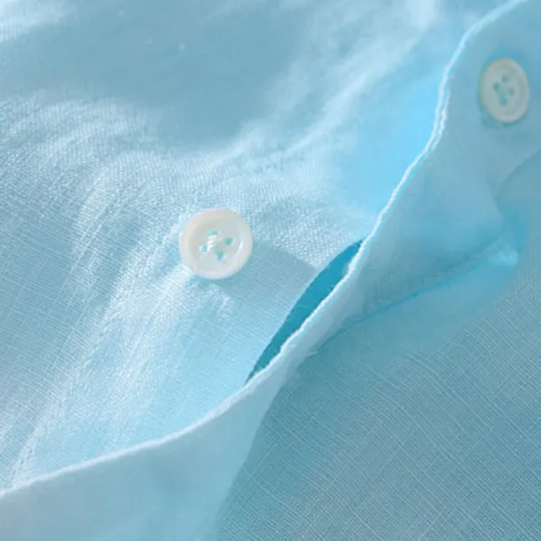 Men's Shirt Linen Shirt Cotton Linen Shirt Chinese Collar Shirt Mandarin Collar Shirt Summer Shirt Gradient Vacation Street Yellow Orange Green Light Blue Short Sleeve Grandad Collar Summer Clothing