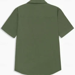 Men's Shirt Linen Shirt Cuban Collar Shirt Black Blue Brown Green Short Sleeve Solid Color Spring & Summer Street Daily Clothing Apparel