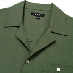 Men's Shirt Linen Shirt Cuban Collar Shirt Black Blue Brown Green Short Sleeve Solid Color Spring & Summer Street Daily Clothing Apparel