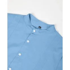 Men's Shirt Linen Shirt Guayabera Shirt Band Collar Shirt Summer Shirt Beach Wear Plain Vacation Curise Black White Blue Green Short Sleeve Collar Summer Clothing Apparel