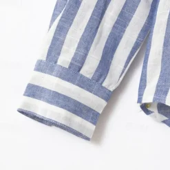 Men's Shirt Linen Shirt Summer Shirt Casual Shirt Beach Shirt Button Up Shirt Striped Vacation Holiday Black Yellow Pink Red Long Sleeve Turndown Spring & Fall Clothing Apparel Button-Down