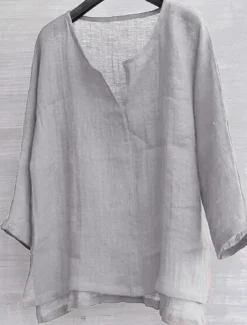 Men's Shirt Linen Shirt Summer Shirt Beach Wear Solid Color Street Hawaiian ArmyGreen Black White Orange Long Sleeve Collar Clothing Apparel