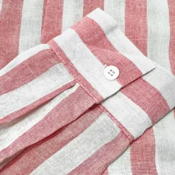 Men's Shirt Linen Shirt Summer Shirt Beach Shirt Cotton Linen Shirt Striped Shirts Striped Vacation Hawaiian Yellow Red Blue Green Long Sleeve Turndown Spring & Fall Clothing Apparel Button-Down