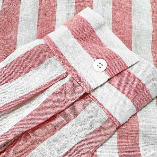 Men's Shirt Linen Shirt Summer Shirt Beach Shirt Cotton Linen Shirt Striped Shirts Striped Vacation Hawaiian Yellow Red Blue Green Long Sleeve Turndown Spring & Fall Clothing Apparel Button-Down