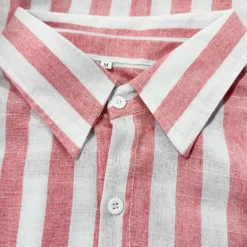 Men's Shirt Linen Shirt Summer Shirt Beach Shirt Cotton Linen Shirt Striped Shirts Striped Vacation Hawaiian Yellow Red Blue Green Long Sleeve Turndown Spring & Fall Clothing Apparel Button-Down