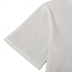 Men's Shirt Linen Shirt Summer Shirt Beach Shirt Solid Color Vacation Curise Black White Short Sleeve Round Neck Summer Spring Clothing Apparel