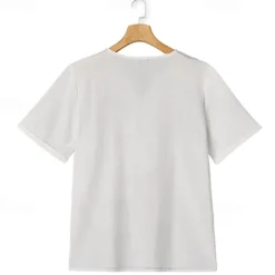 Men's Shirt Linen Shirt Summer Shirt Beach Shirt Solid Color Vacation Curise Black White Short Sleeve Round Neck Summer Spring Clothing Apparel