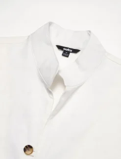 Men's Shirt Linen Shirt Summer Shirt Casual Shirt Beach Shirt Button Up Shirt Plain Casual Daily Black White Pink Blue Long Sleeve Stand Collar Spring & Summer Clothing Apparel