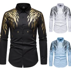 Men's Shirt Prom Shirt Graphic Daily Black White All Seasons Clothing Apparel Print