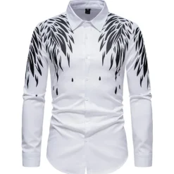 Men's Shirt Prom Shirt Graphic Daily Black White All Seasons Clothing Apparel Print