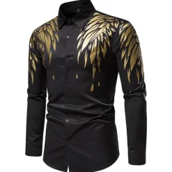 Men's Shirt Prom Shirt Graphic Daily Black White All Seasons Clothing Apparel Print