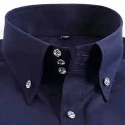 Men's Shirt Spearpoint Collar Shirt Dress Shirt Button Down Shirt Plain Wedding Party Black White Red Navy Blue Long Sleeve Lapel Spring & Fall Clothing Apparel Button-Down
