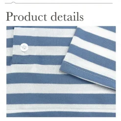 Men's Shirt Striped Horizontal Stripes Casual Cable Knit Polo Short Sleeve Outdoor Causal Casual Summer Print Turndown Black Blue Micro-elastic 48% cotton, 48% polyester, 4% spandex