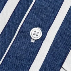 Men's Shirt Summer Shirt Button Up Shirt Casual Shirt Blue Light Blue Short Sleeve Stripes Lapel Daily Wear Vacation Clothing Apparel Fashion Hawaiian Casual Beach