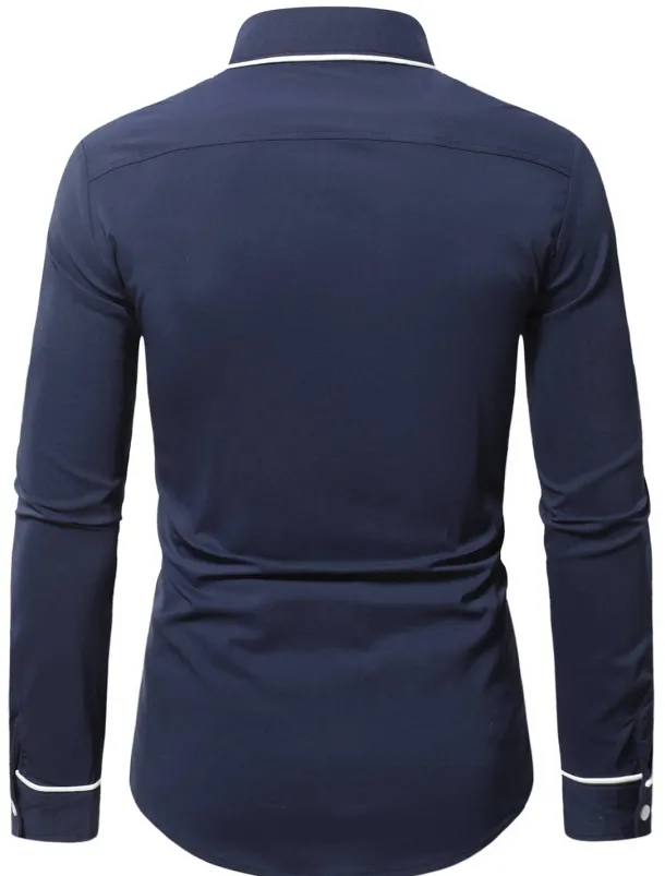 Men's Shirt Summer Shirt Button Up Shirt Casual Shirt Black Wine Dark Blue Coffee Long Sleeve Plain Lapel Daily Vacation Clothing Apparel Fashion Casual Comfortable