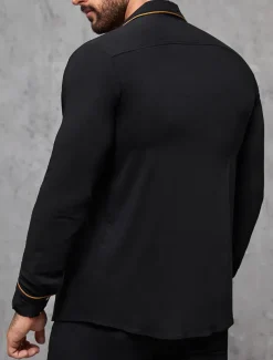 Men's Shirt Summer Shirt Button Up Shirt Casual Shirt Black Wine Dark Blue Coffee Long Sleeve Plain Lapel Daily Vacation Clothing Apparel Fashion Casual Comfortable