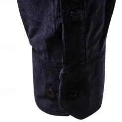 Men's Shirt Summer Shirt Corduroy Shirt Button Up Shirt Yellow Red Dark Navy Green Long Sleeve Plain Turndown Casual Daily Button-Down Clothing Apparel Cotton Fashion Streetwear Classic