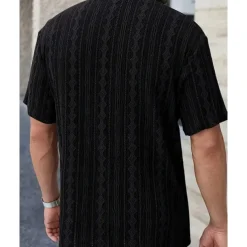 Men's Shirt Summer Shirt Casual Shirt Beach Shirt Button Up Shirt Black White Brown Short Sleeve Plain Shirt Collar Vacation Hawaiian Clothing Apparel Polyester Fashion Casual Comfortable