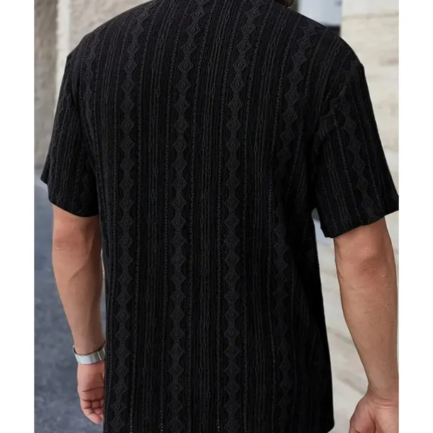 Men's Shirt Summer Shirt Casual Shirt Beach Shirt Button Up Shirt Black White Brown Short Sleeve Plain Shirt Collar Vacation Hawaiian Clothing Apparel Polyester Fashion Casual Comfortable