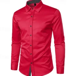 Men's Shirt Summer Shirt Casual Shirt Beach Shirt Collared Shirt Button Up Shirt Black White Red Long Sleeve Polka Dot Lapel Vacation Hawaiian Pocket Clothing Apparel Polyester Fashion Casual