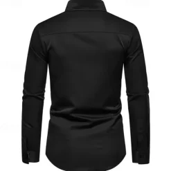 Men's Shirt Summer Shirt Casual Shirt Beach Shirt Collared Shirt Button Up Shirt Black White Navy Blue Long Sleeve Paisley Lapel Vacation Hawaiian Pocket Clothing Apparel Polyester Fashion Casual