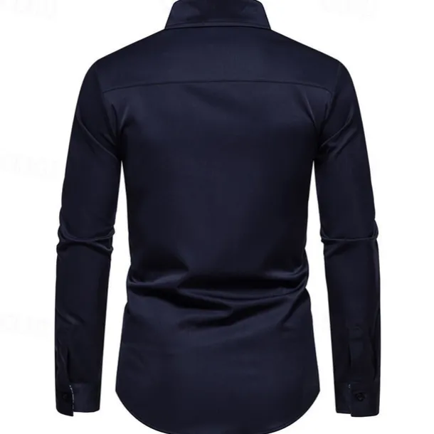 Men's Shirt Summer Shirt Casual Shirt Beach Shirt Collared Shirt Button Up Shirt Black White Navy Blue Long Sleeve Paisley Lapel Vacation Hawaiian Pocket Clothing Apparel Polyester Fashion Casual