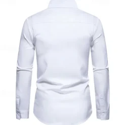 Men's Shirt Summer Shirt Casual Shirt Beach Shirt Collared Shirt Button Up Shirt Black White Navy Blue Long Sleeve Paisley Lapel Vacation Hawaiian Pocket Clothing Apparel Polyester Fashion Casual