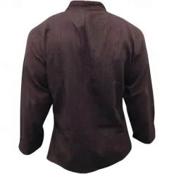 Men's Shirt Summer Shirt Casual Shirt Beach Shirt Button Up Shirt Black Yellow Orange Army Green Dark Blue Long Sleeve Plain Band Collar Vacation Hawaiian Clothing Apparel Polyester Fashion Casual