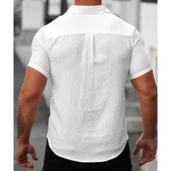 Men's Shirt Summer Shirt Casual Shirt Beach Shirt Button Up Shirt Black White Light Green Blue khaki Short Sleeve Printed Shirt Collar Vacation Hawaiian Button-Down Clothing Apparel Polyester Fashion